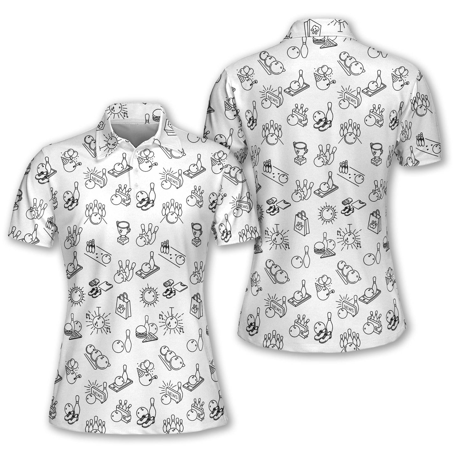 Custom Pattern Bowling Shirt For Women BW0018