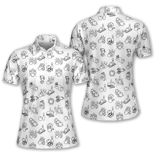 Custom Pattern Bowling Shirt For Women BW0018