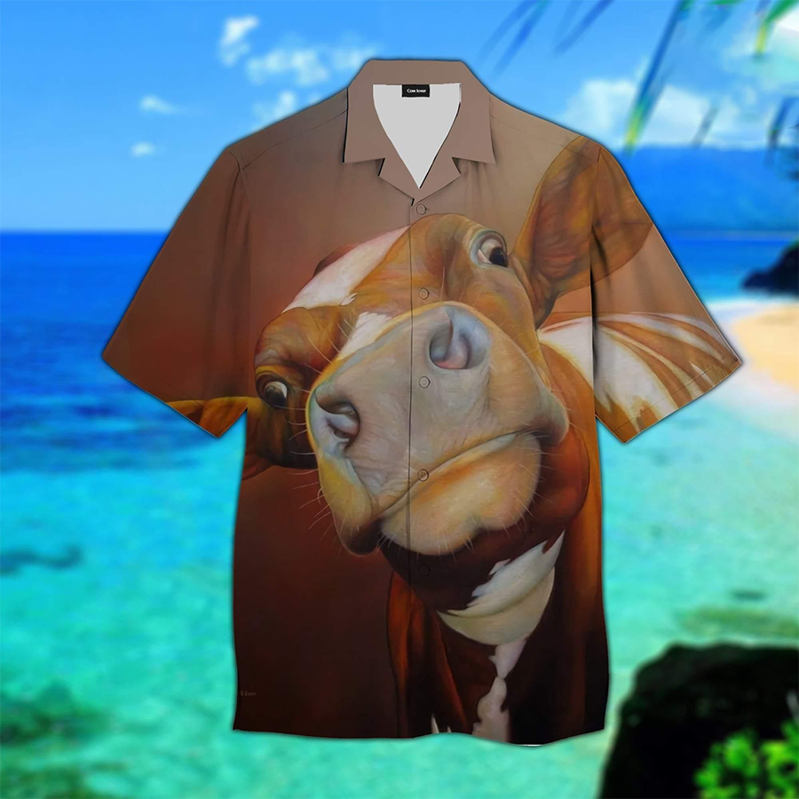 Beautiful Cow Face 3D Hawaiian shirt, Cow Hawaii Shirt for Men women HO2270