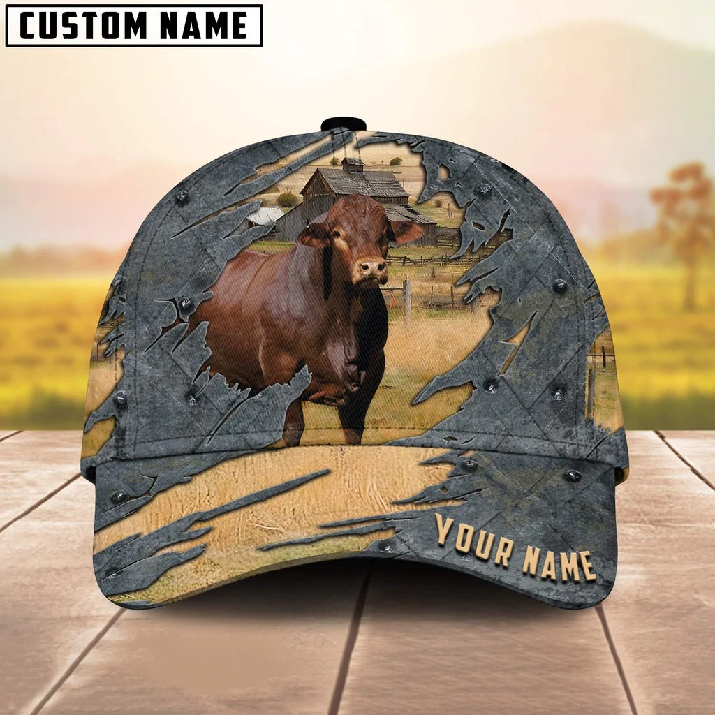 3D All Over Print Beefmaster Cap Hat For Farm Lover, Custom Name Cap Hat Farm Pattern CO1060