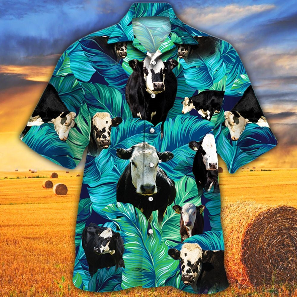 Black Hereford Cattle Lovers Hawaiian Shirt HO0157