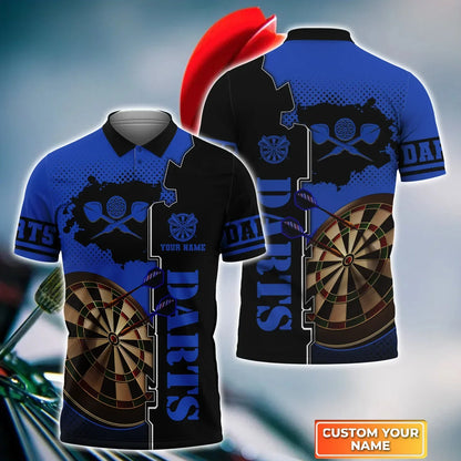 American Darts Player Polo 3D Shirt For Darts Player, Dart Shirt, Sports Shirt, Dart Team Shirts DMO0090