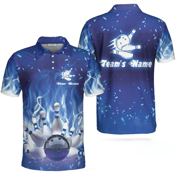 Custom Flame Bowling Polo Shirts BO0001