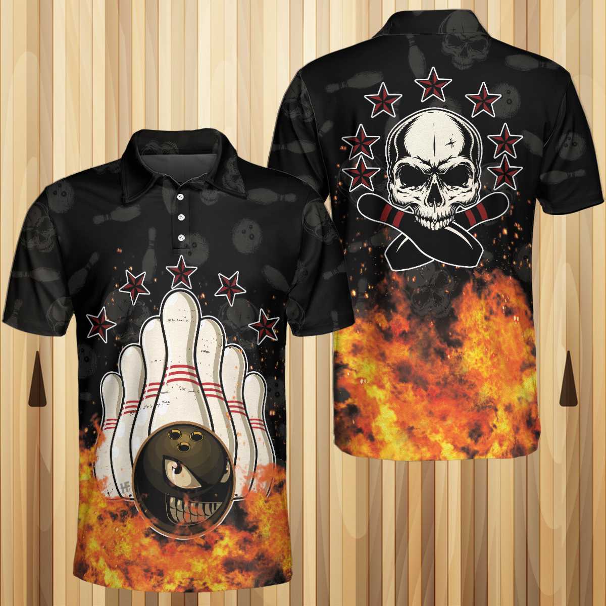 Custom Skull Bowling Polo Shirts Unisex BO0256