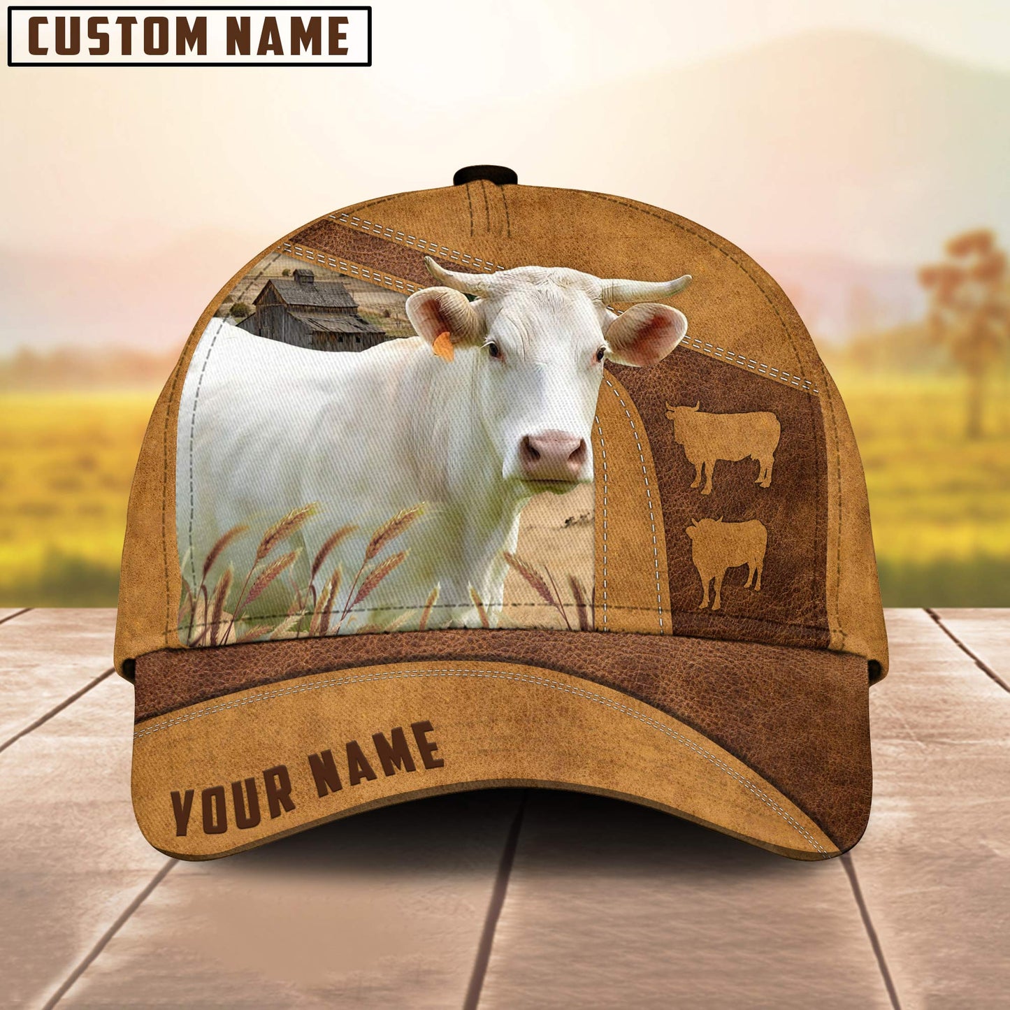 Personalized Name Charolais Cattle Cap, Cattle Hat, Farm Baseball Hat, Cap Hat For Cow Lover CO1021