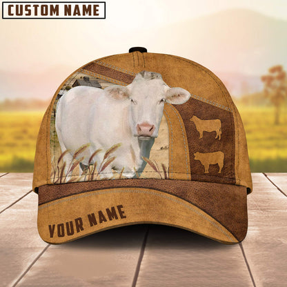 Custom Name Charolais Cattle Cap , Cattle Hat, Farm Baseball Hat, Cap Hat For Farmer Farm Lover CO0170