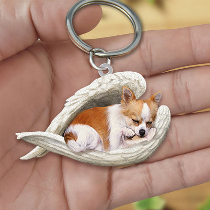 Chihuahua Sleeping Angel Acrylic Keychain Dog Sleeping keychain KO0233