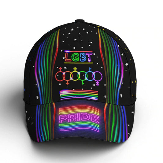 LGBT Pride Neon Style Baseball Cap, Pride Baseball Cap, Classic Cap For Couple Gay Man, Lesbian Cap CO0207