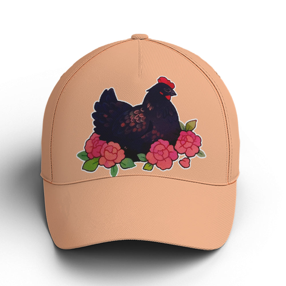 Funny Chicken Countryside Orange Baseball Cap Lasfour CO0919