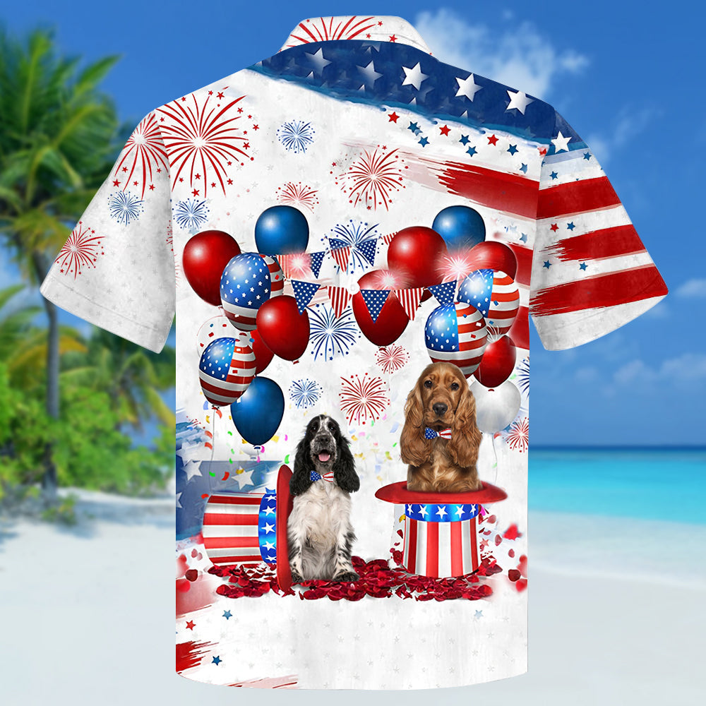 Cocker Spaniel Independence Day Hawaiian Shirt, Dog Hawaii Beach Shirt Short Sleeve For 4Th Of July HO3908