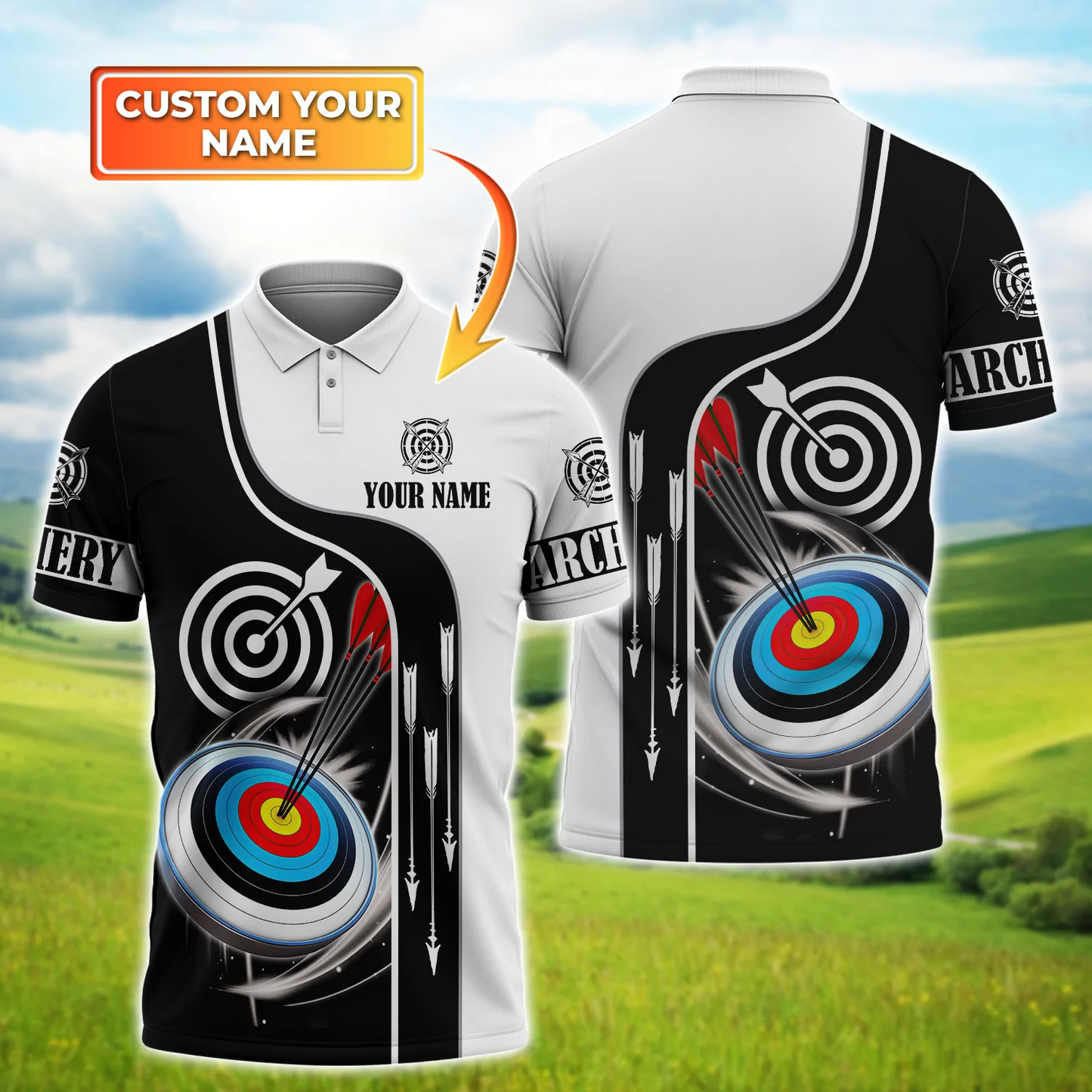 Customized Archery Polo Shirt Unisex Men Women Archery Shirt Gift For An Archery Player AO0008