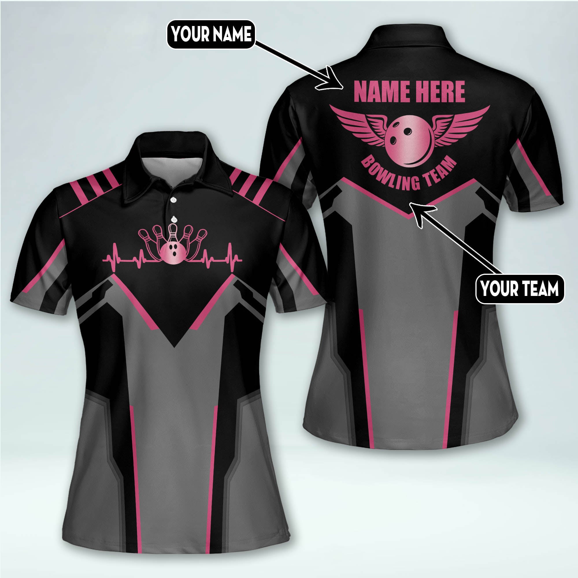 Custom Bowling Polo Shirts For Women - Custom Bowling Team Shirts Ideas ...