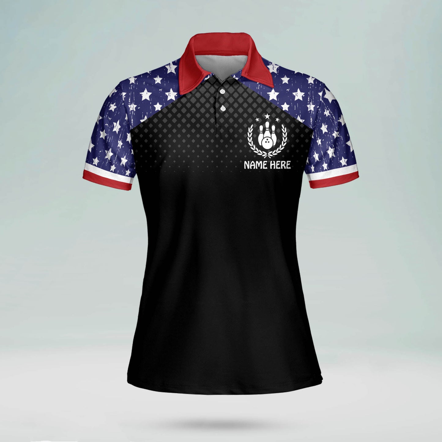 American Flag Bowling Shirt Ladies BW0043