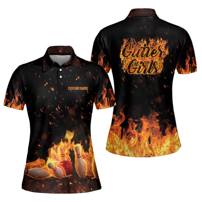 Custom Gutter Girls Fire Bowling Shirt BW0046