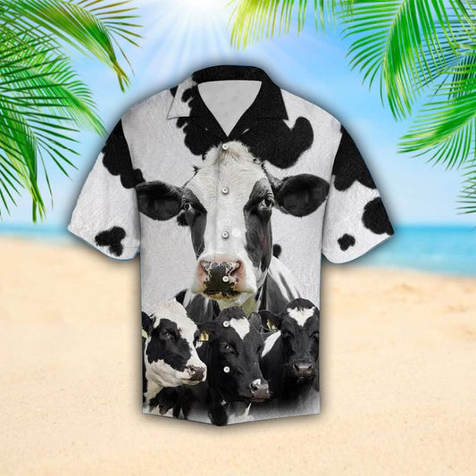 Dairy Cow Texture Hawaiian Shirt Cows Lover Gift For Farmer Summer Beach Clothing 3D Hawaiian Set For Men And Woman HO2314