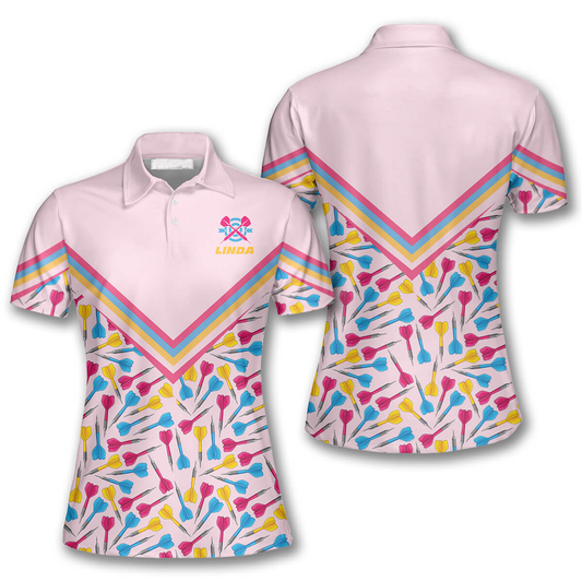 Dart Arrows Light Pink Custom Darts Shirts for Women, Gift for Him, Dart Shirt DMO0116