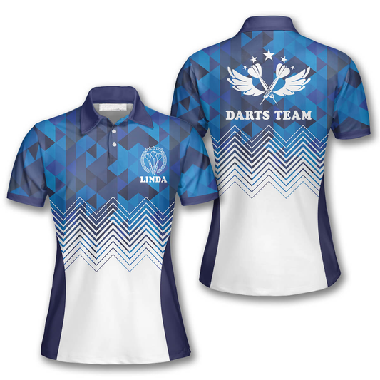 3D All Over Print Blue White Custom Darts Shirts for Women DMO0125