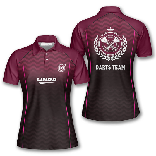 Interlaced Pattern Custom Darts Shirts for Women, Dart Polo Shirt DMO0118