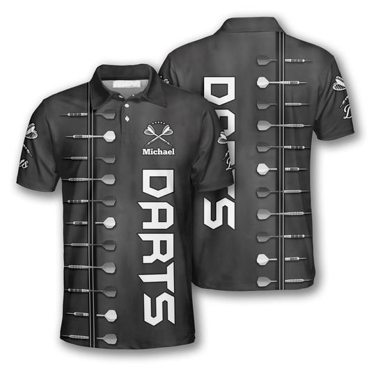 Darts Personalized 3D Black Custom Darts Shirts for Men, Best Shirt for Dart Player DMO0165