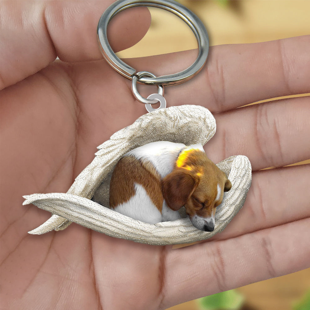 Dog Sleeping Angel Acrylic Keychain Lasfour KO0256