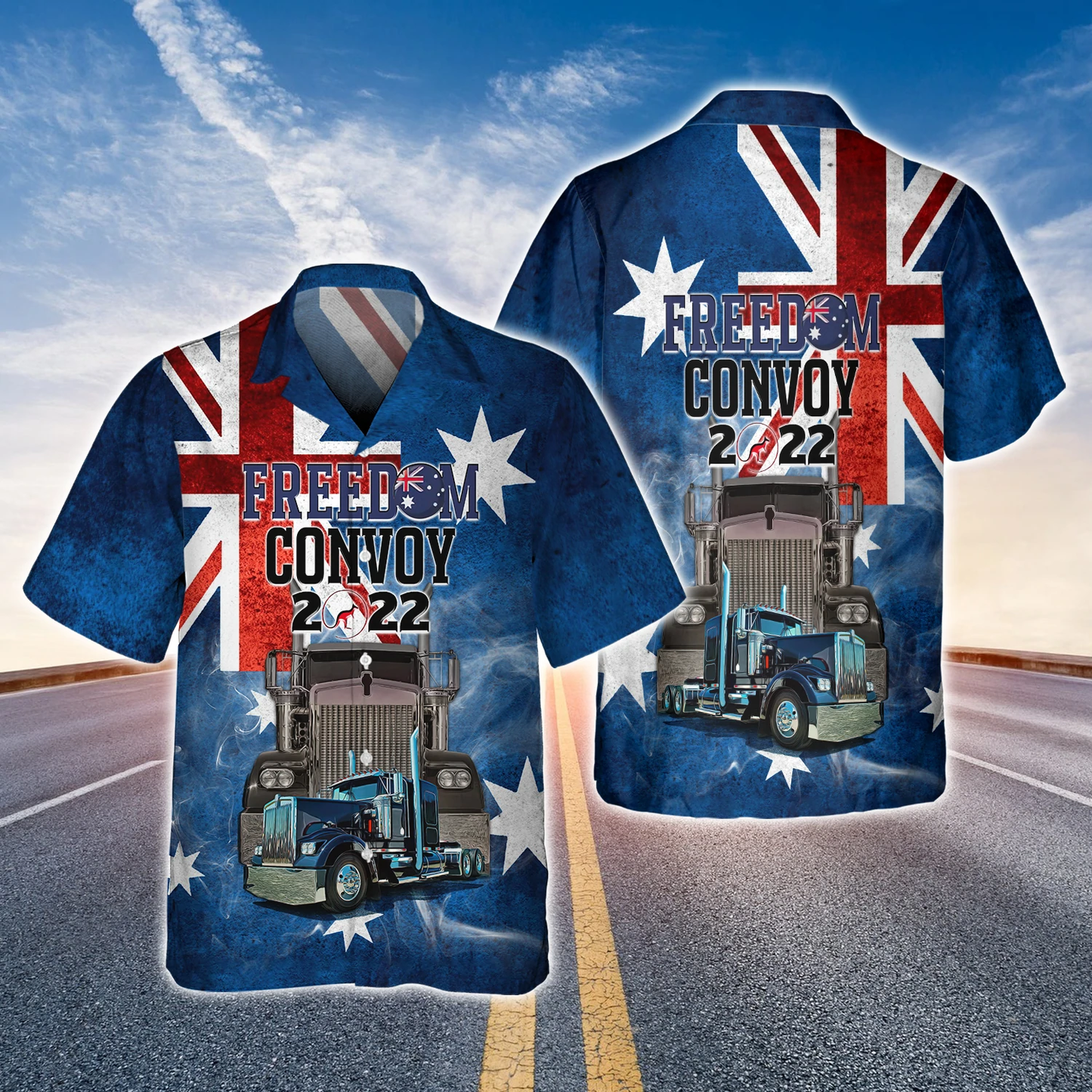 Freedom Convoy Trucker Australia 3D Hawaiian Shirt HO2287