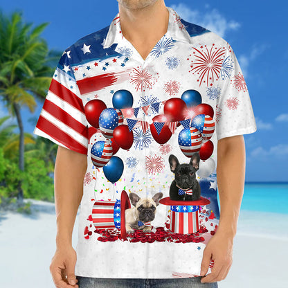 French bulldog Independence Day Hawaiian Shirt, Dog Hawaii Beach Shirt Short Sleeve For 4Th Of July HO3937