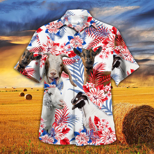 Goat Lovers American Flag Hawaiian Shirt, Goat aloha Hawaiian shirt, Goat shit HO2614