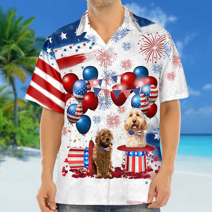 Goldendoodle Independence Day Hawaiian Shirt, Dog Hawaii Beach Shirt Short Sleeve For 4Th Of July HO3913