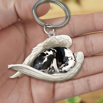 Great Dane Sleeping Angel Acrylic Keychain Dog Sleeping keychain KO0250