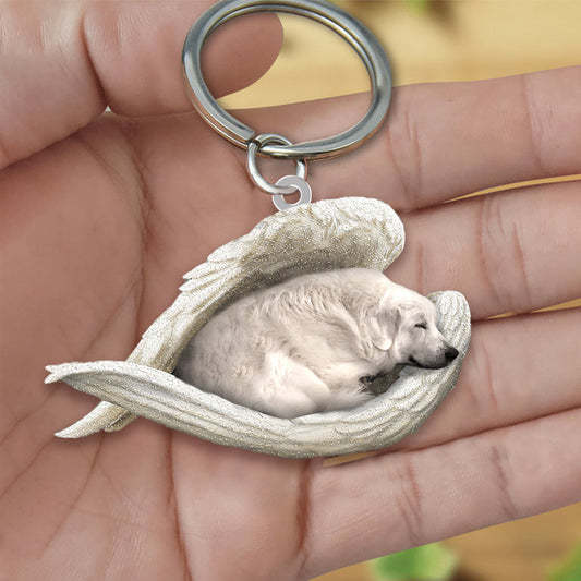 Great Pyrenees Sleeping Angel Acrylic Keychain Dog Sleeping keychain KO0245