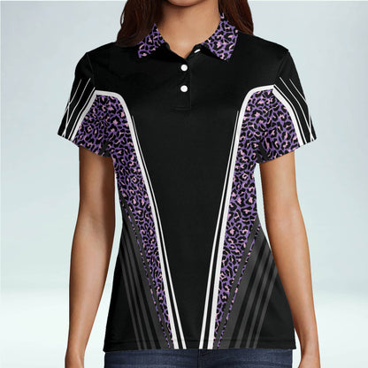 Leopard Pattern Womens Golf Polo Shirt GW0025