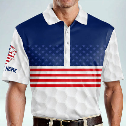 Proud Golf American Flag Golf Polo Shirt GM0355