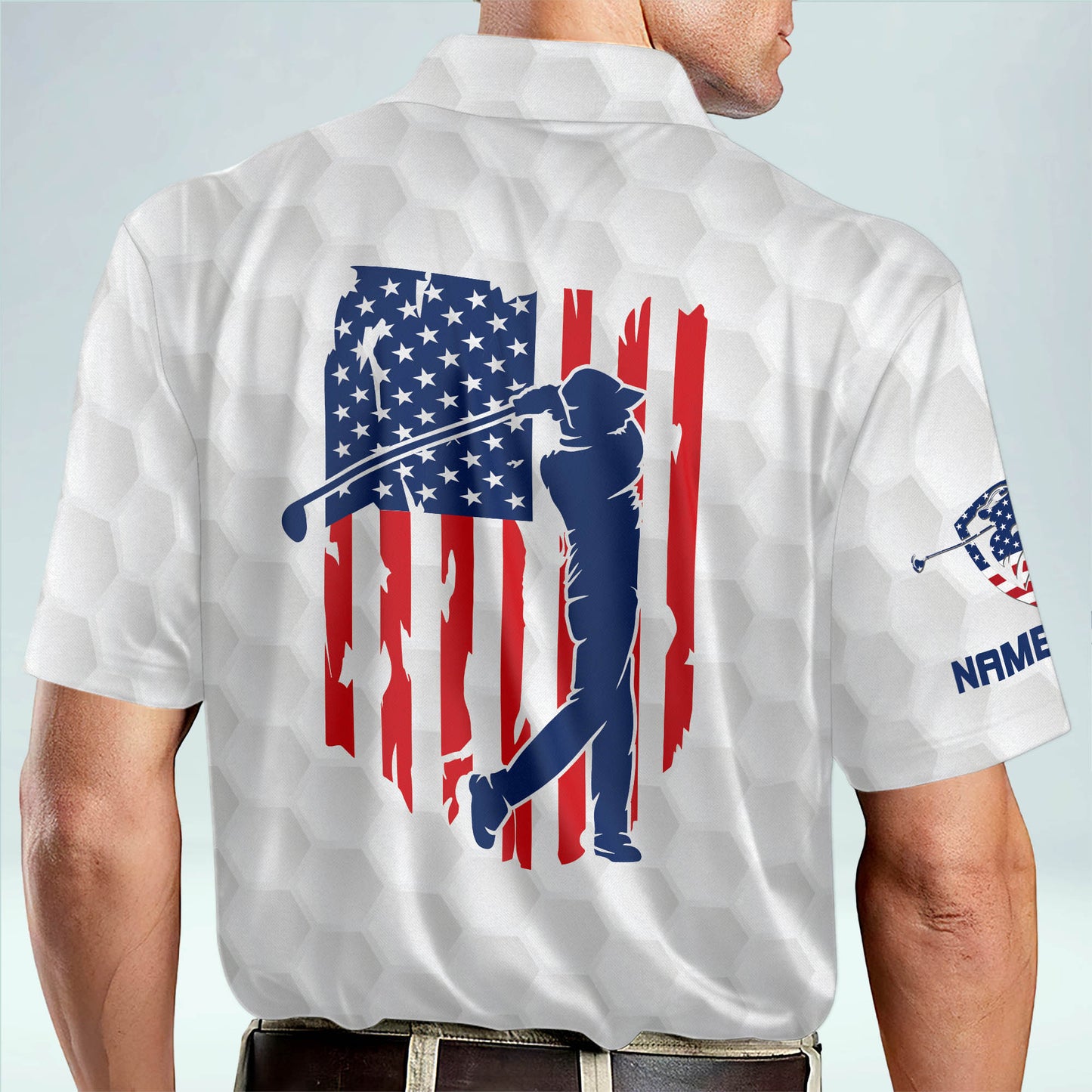 Proud Golf American Flag Golf Polo Shirt GM0355