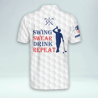 Swing Swear Drink Repeat Golf Polo Shirt GM0358