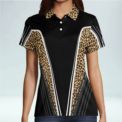 Leopard Pattern Womens Golf Polo Shirt GW0031