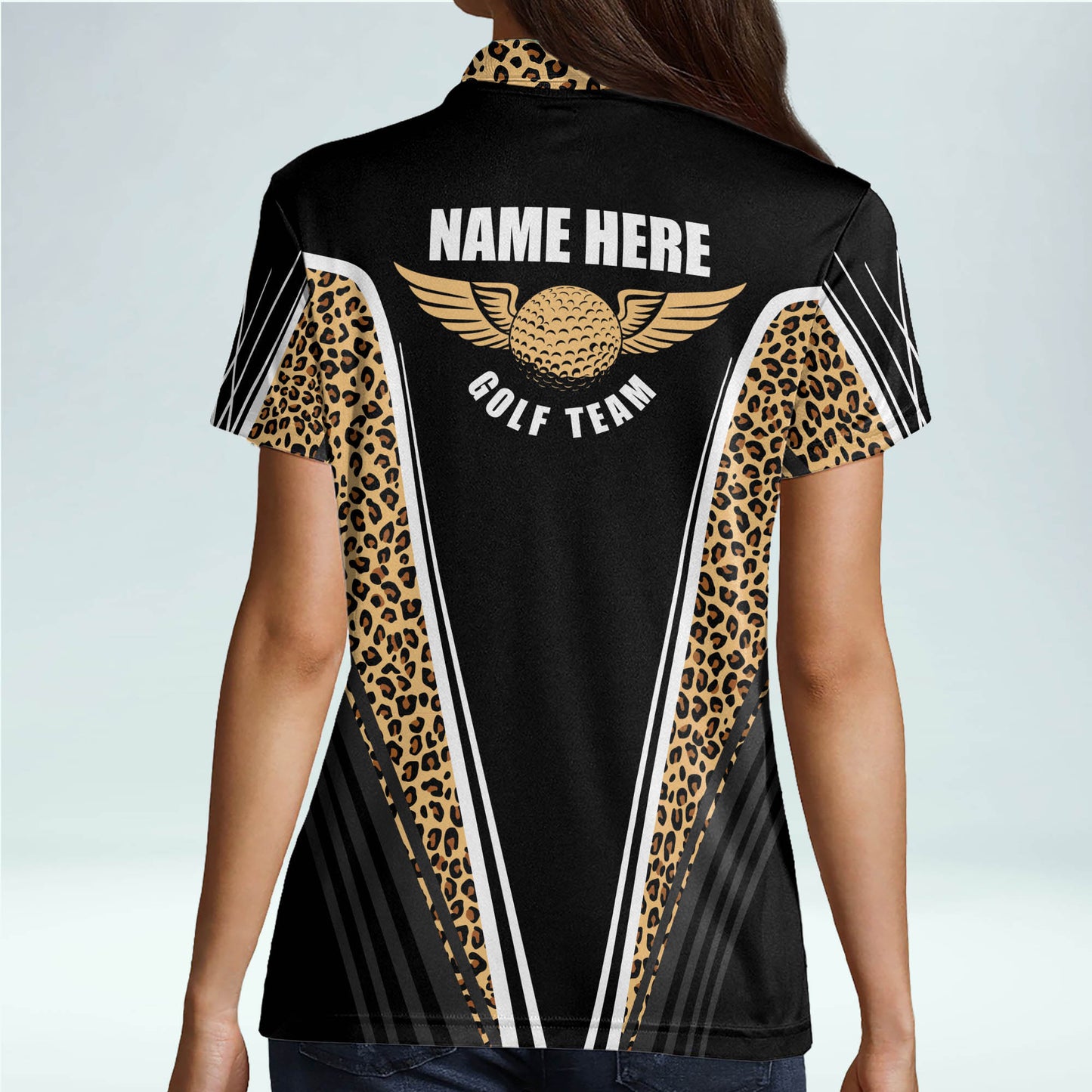 Leopard Pattern Womens Golf Polo Shirt GW0031