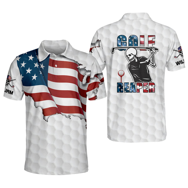 Grim Reaper American Flag Patriotic Skull All Over Print Baseball Jersey  Shirt