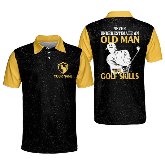 Never Underestimate An Old Man With Golf Skills Golf Polo Shirt GM0051