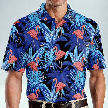 Floral Flamingo Tropical Sports Golf Polo Shirt GM0350