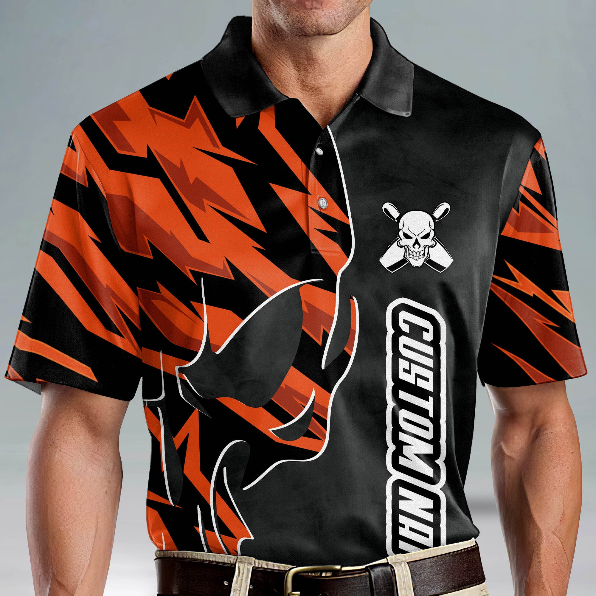 Custom Bowling Polo Shirts For Men And Women - Custom Skull