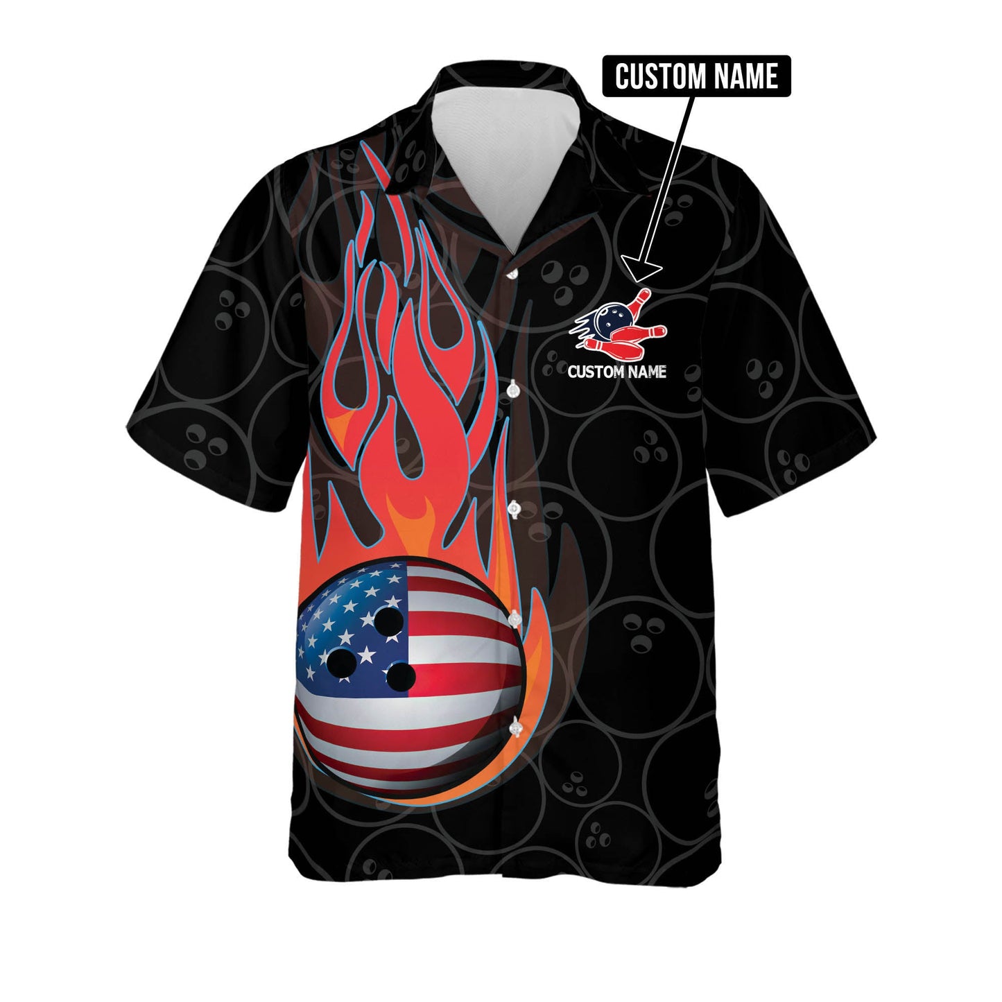 Skull Flame Hawaiian Bowling Shirts HB0020