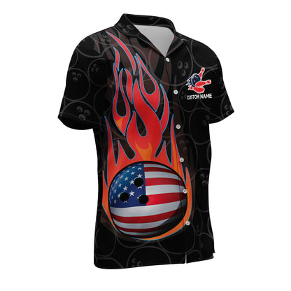 Skull Flame Hawaiian Bowling Shirts HB0020