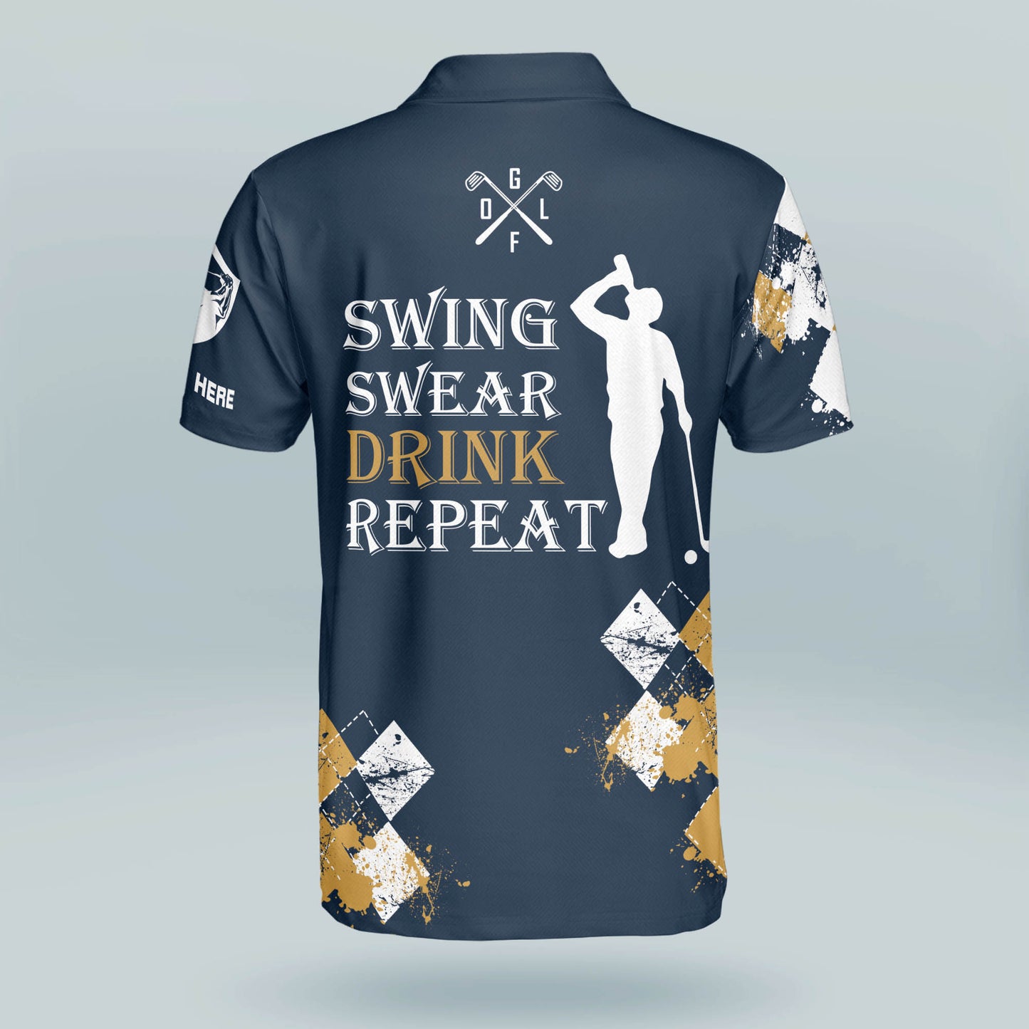 Swing Swear Drink Repeat Golf Polo Shirt GM0306