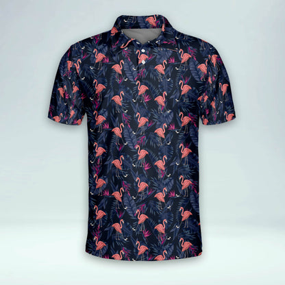 Floral Flamingo Tropical Sports Golf Polo Shirt GM0351