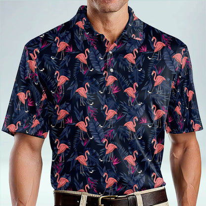 Floral Flamingo Tropical Sports Golf Polo Shirt GM0351