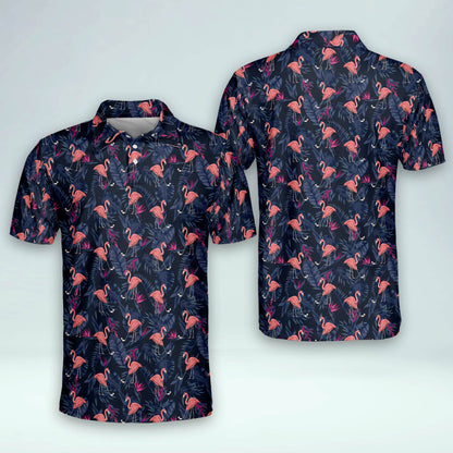 Floral Flamingo Tropical Sports Golf Polo Shirt GM0351