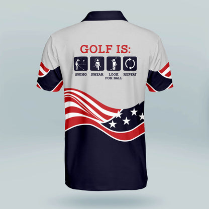 Golf Is Swing Swear Look for Ball Repeat Polo Shirt GM0310