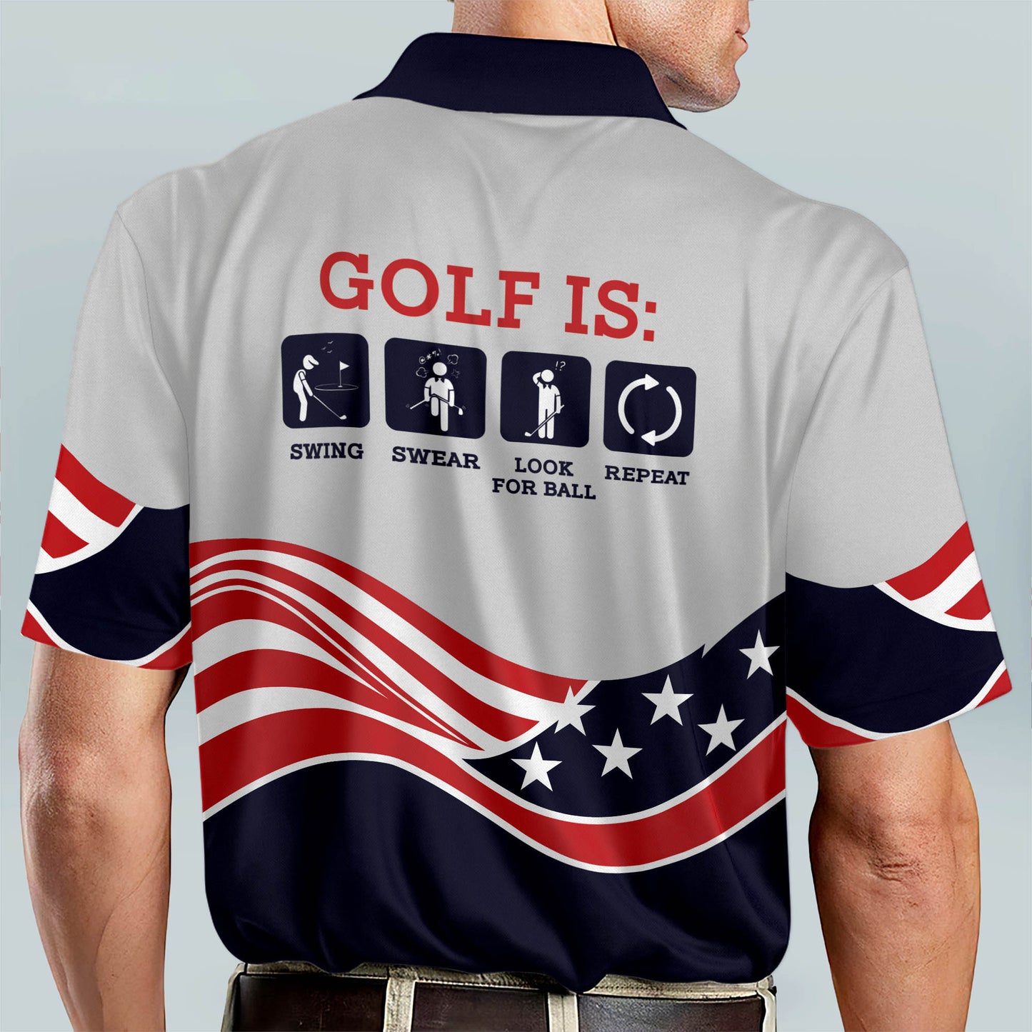 Golf Is Swing Swear Look for Ball Repeat Polo Shirt GM0310