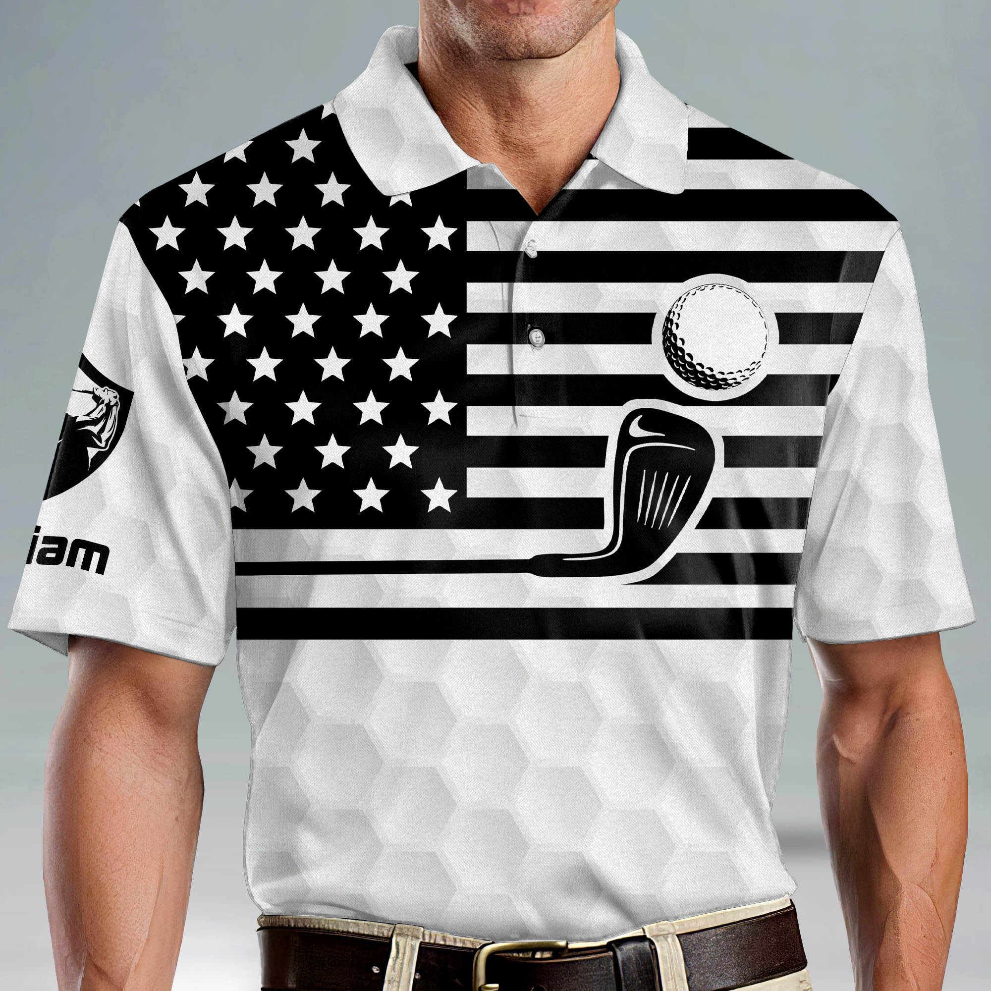 Lasfour Personalized Funny Golf Shirts Short Sleeve Polo For Men