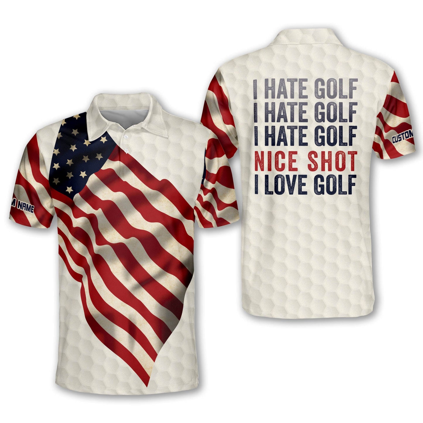 I Hate Golf Nice Shot I Love Golf Polo Shirt GM0380